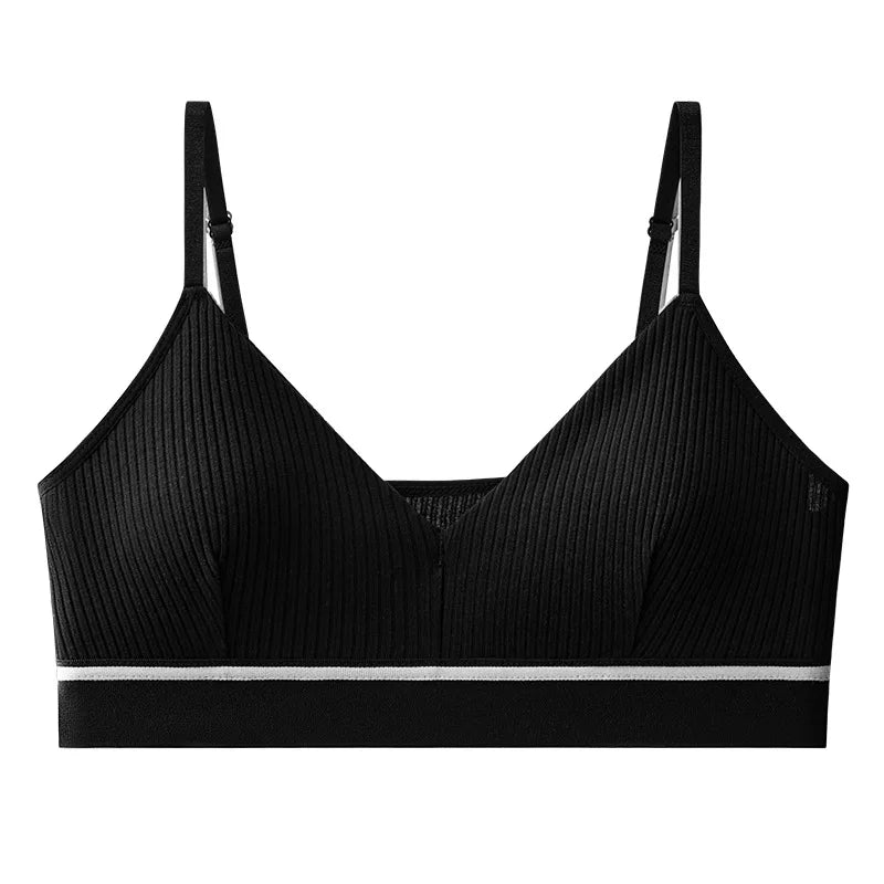 Women Cotton Tube Tops Wire Free Bra Solid Color Adjusted Straps Lingerie Breathable Underwear Push Up Tube Bra Cropped Top