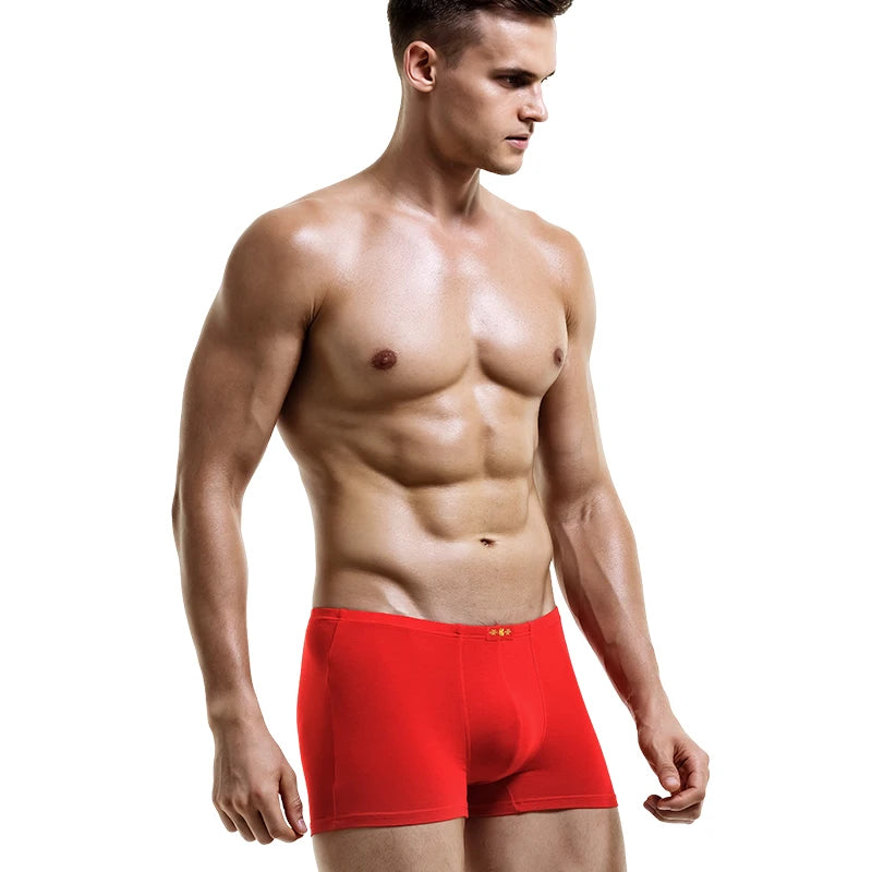 Men's underwear, men's briefs, gifts for men born in the Year of the Pig, bright red wedding thin four-cornered trousers, bottom