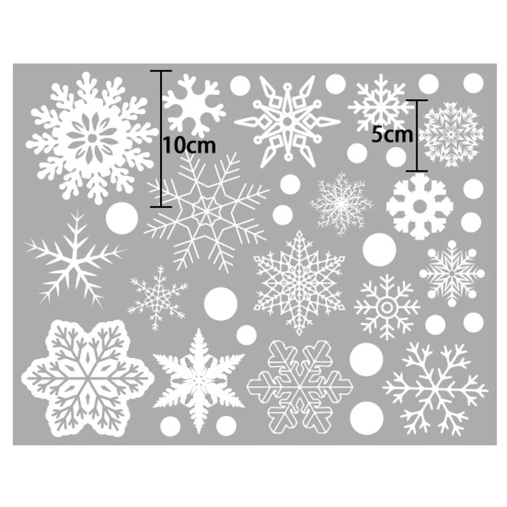 Christmas 37pcs Glitter Snowflake Clings Window Film Glass Sticker Static Decal