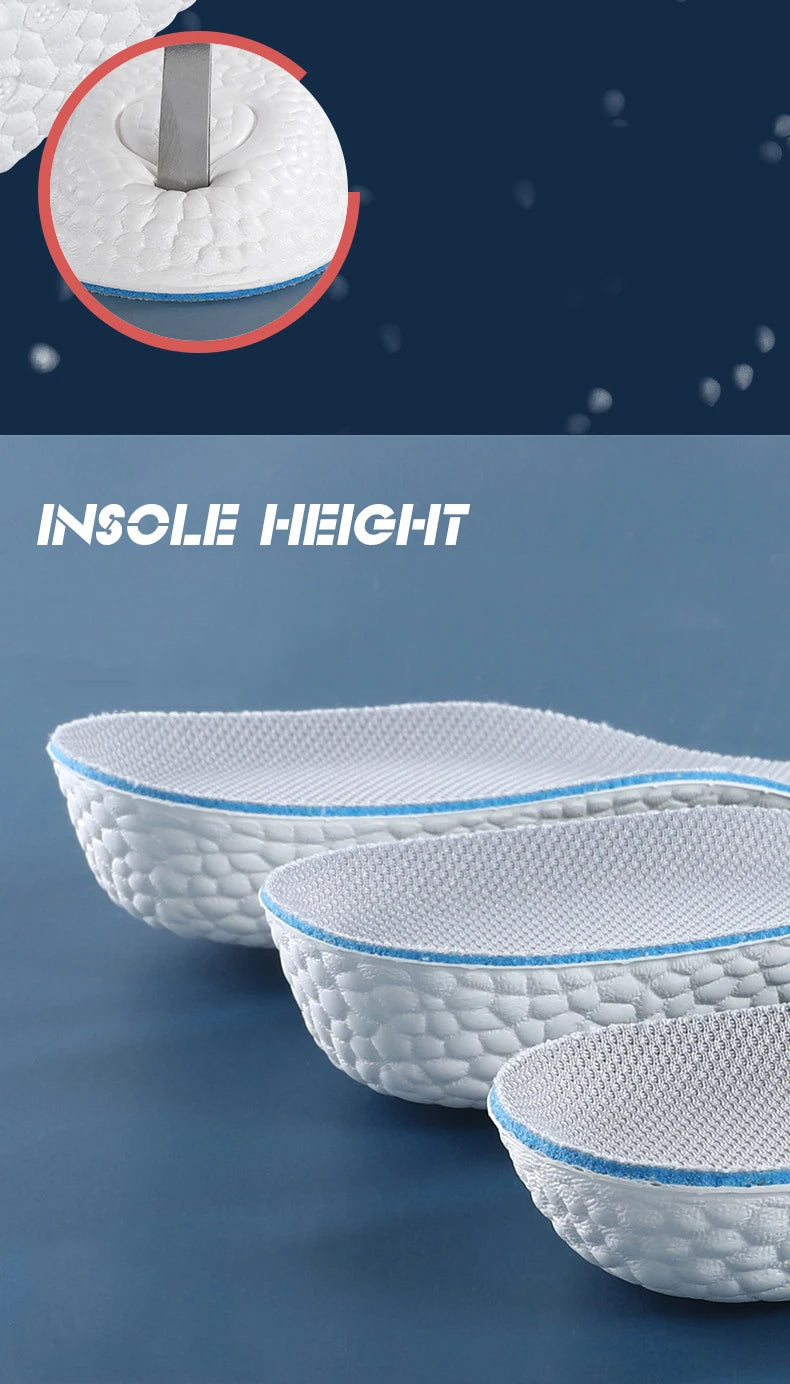 Height Increase Insoles for Men Women Shoes Flat Feet Arch Support Orthopedic Insoles Sneakers Memory Foam Invisible Pads 1 Pair