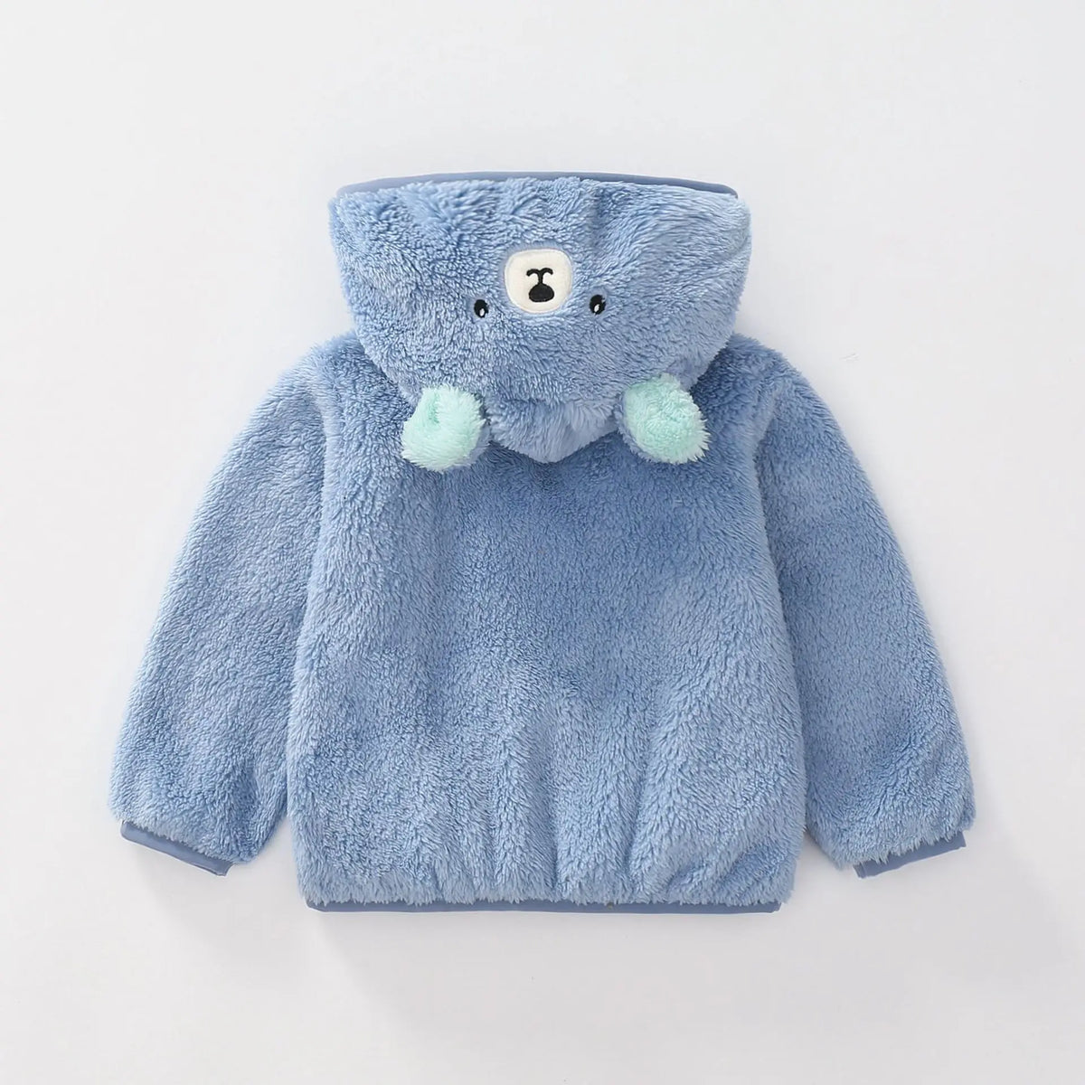 1 2 3 4 5 Years Autumn Winter Plush Boys Jacket Cute Ears Keep Warm Princess Girls Coat Hooded Zipper Outerwear New Kids Clothes