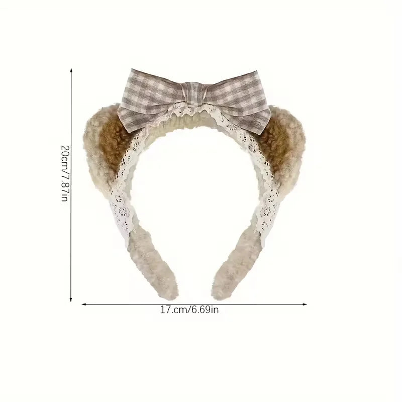 1 cute bear ear headband, soft hair accessory, Valentine's Day gift, theme party, casual outfit