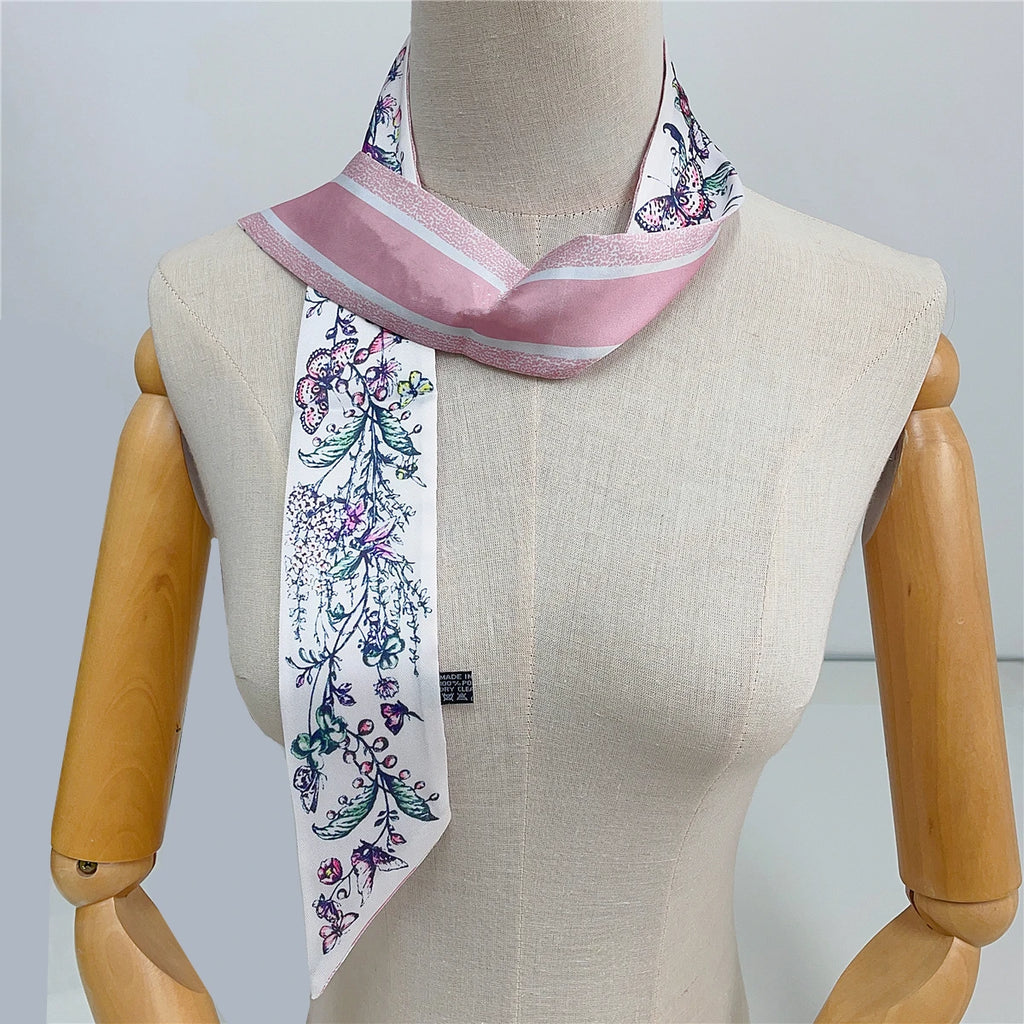 2024 Neues Design Stiefmütterchen Tarot Schal Frauen Luxusmarke Schal Skinny Tasche Seidenschals Foulard Haar Halstuch Stirnband Für Damen