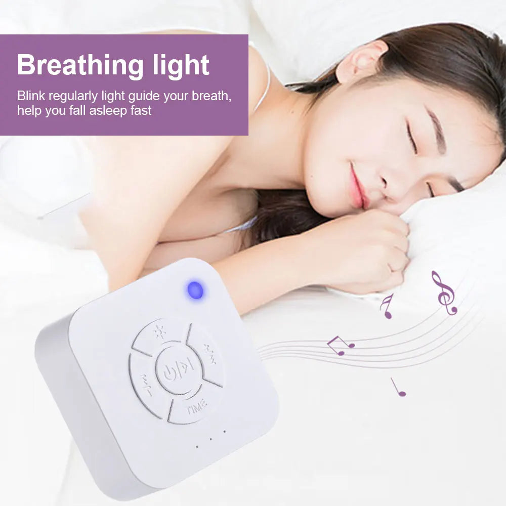 Mini White Noise Sound Machine Sleep Soother With 9 Soothing Sounds Breathing Light Timer Type-C Charging For Baby Adult Travel