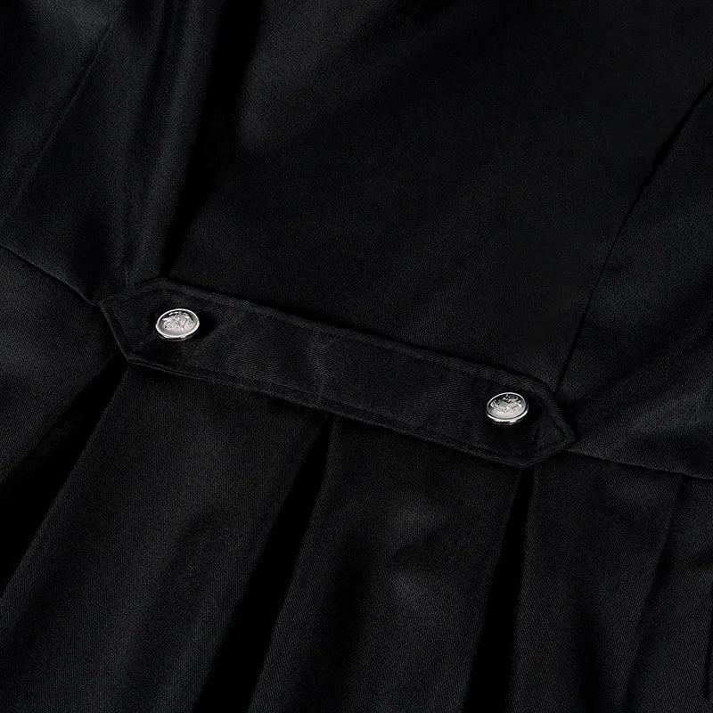 Men Gothic Trench Medieval Steampunk Retro Coat Double-breasted Trim Solid Men's Lapel Coats Vintage Long Jackets
