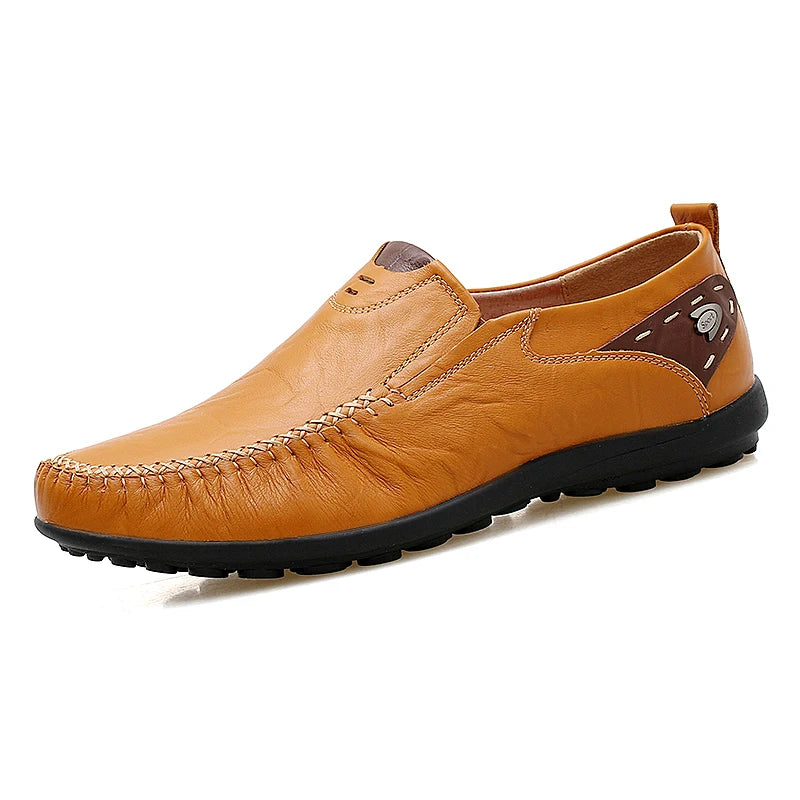 Herrenschuhe Casual Luxus-Marke Echtes Leder Italienische Herren Loafers Mokassins Slipper Herren Mokassins Schwarz Braun Übergröße 47