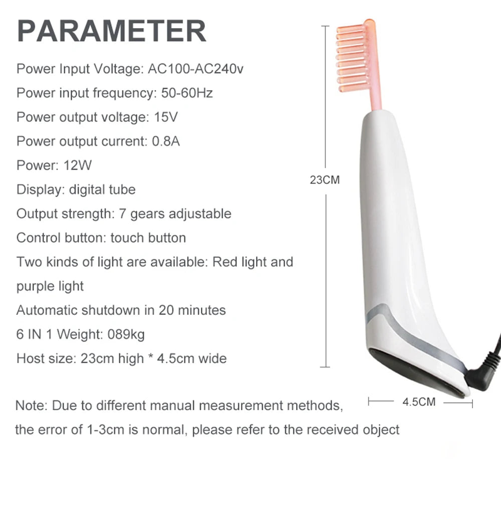 Newest 6 in 1 Spark Electrodes High Frequency Neon & Argon Skin Tightening Hair Follicle Facial Beauty Wand Machine Facial Care