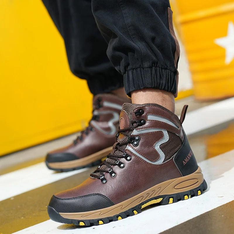Men Safety Shoes Work Sneakers Indestructible Shoes Puncture-Proof Protective Shoes Work Boots Steel Toe Oil-resistant shoes