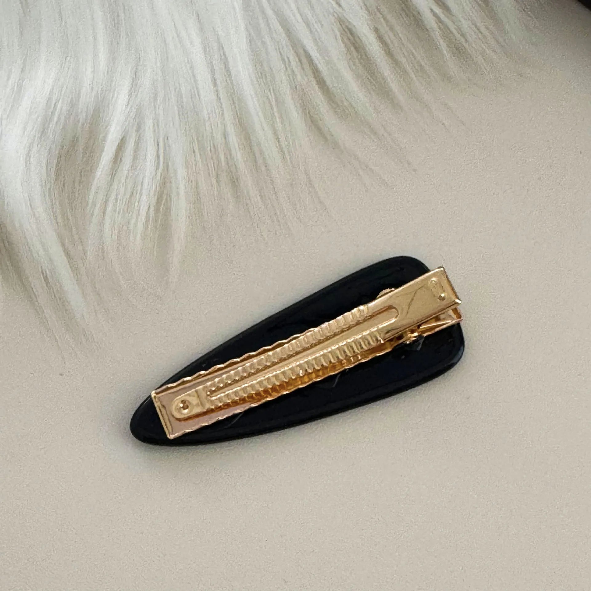 Basic Water Drop Gold Standard Acetate Hairpin Simple Bangs Side Clip Headdress Colorful Girl Niche Duckbilled Hair Accessories