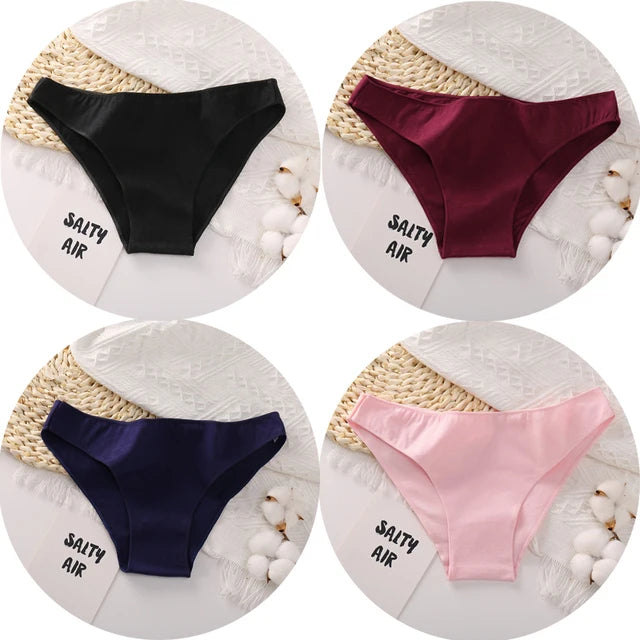 3PCS/Set Cotton Underwear Women M-2XL Comfortable Panties Ladies Plus Size Underpants Solid Color Briefs Female Lingerie