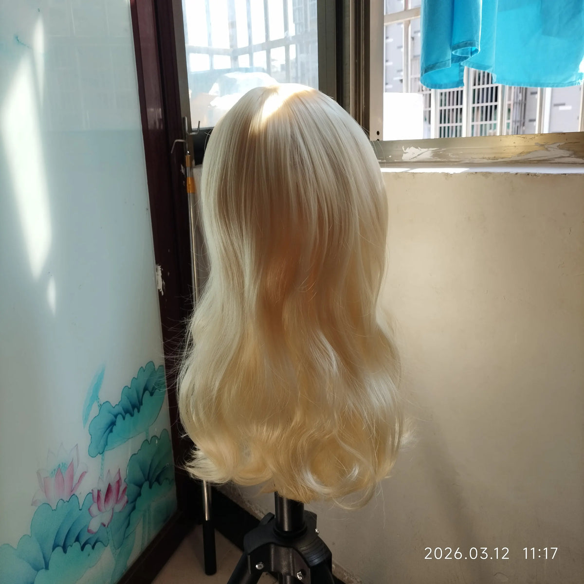 Kids Blonde Wigs Children Long Hair Accessories Baby Golden Headgear Little Girl Party Cosplay Headdress Student Tiara Coronet