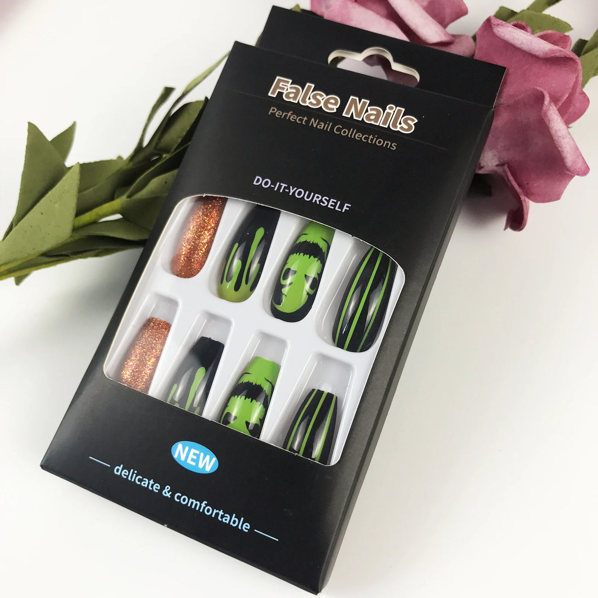 Press On Fake Nail Packaging Box Custom Private Logo Empty Paper Package Wholesale  Nails Tip Box Empty With Tray