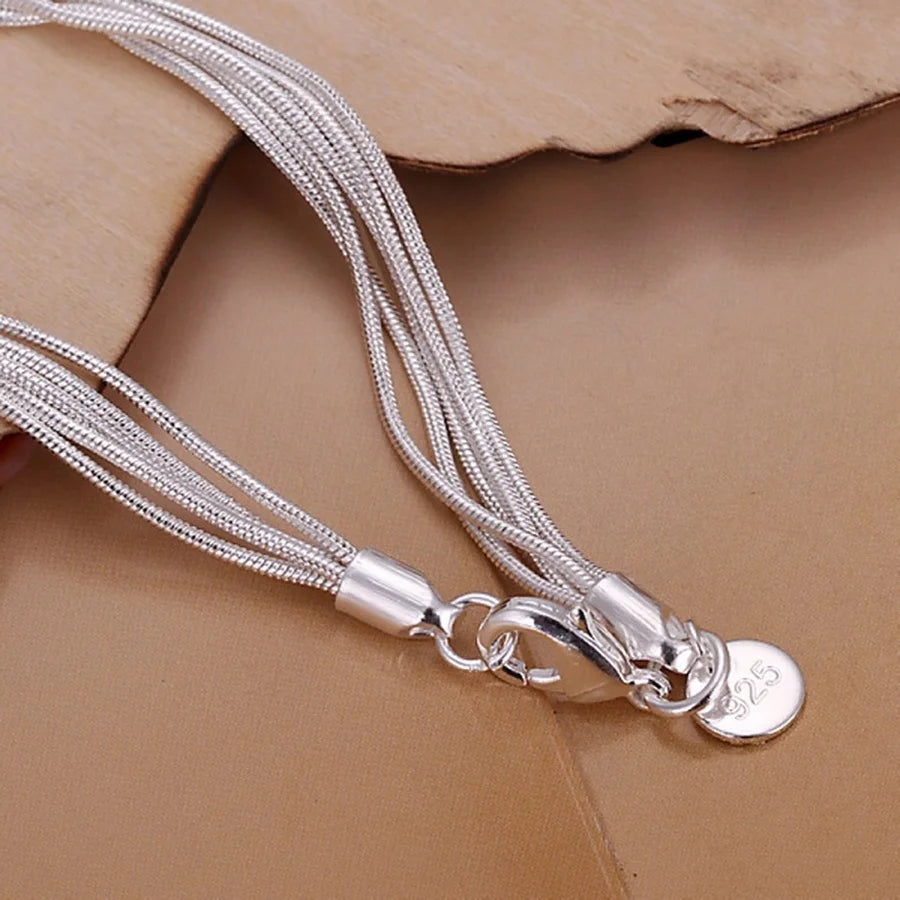 925 Sterling Silver Bracelets Simple Wedding Design Beautiful High Quality Charms Chain Jewelry Fashion For Women Party