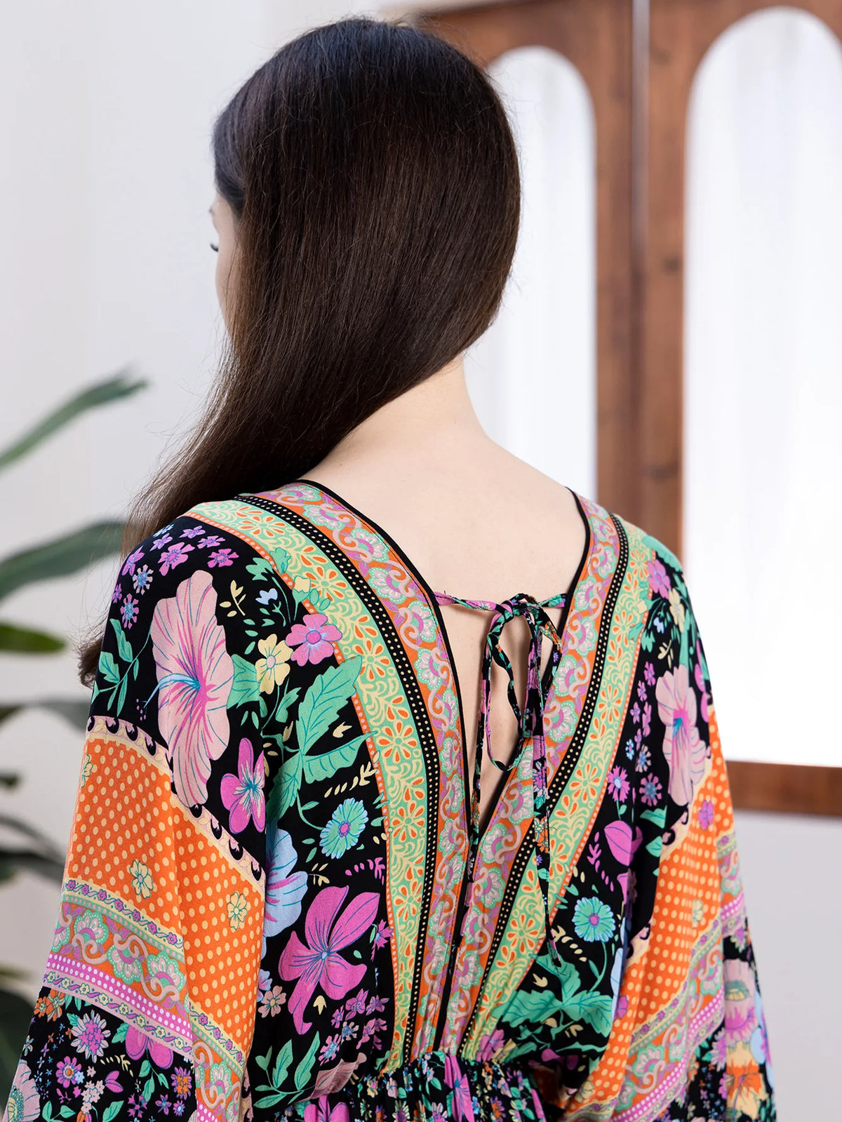 Bohemian Oversize Loose Elastic Waist Maxi Dresses Women Robe Cotton Rayon Floral Printed Long Dress Summer Boho Beach Cover up