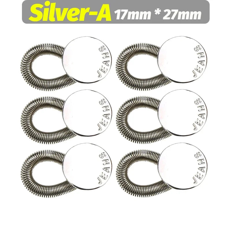1/20PCS Jeans Waist Extender Button Adjustable Retractable Elastic Spring Buttons DIY Pants Jeans Free Sewing Waist Extenders