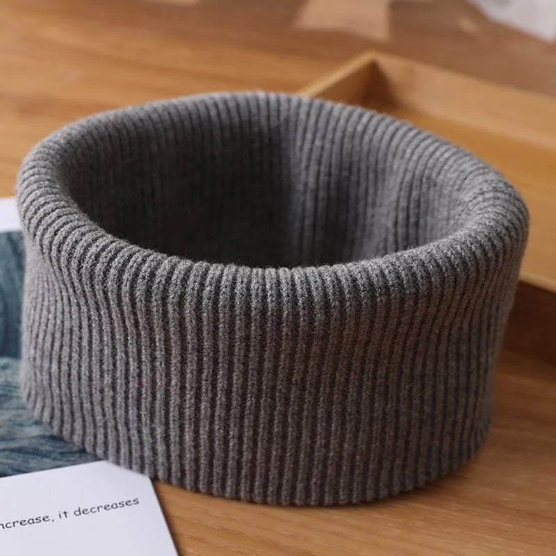 Men's Women's Winter Warm Cashmere Scarf Outdoor Sports Windproof Neck Protect Elastic Thick Wool Knit Snood Female Fake Collar