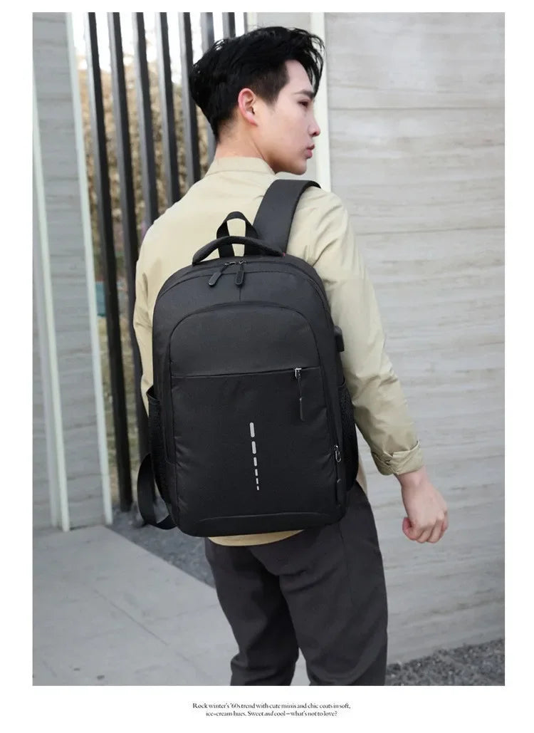 Classic Men Waterproof Backpack USB Charging Casual Travel Backpack Men Large Capacity Travel Laptop Backpack School Bag bolsas