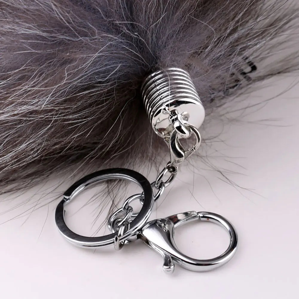 1Pcs Huge Real Fox Tail Keychain Tassel Bag Cosplay Toy Handbag Accessories Hook Pendant Halloween Cosplay