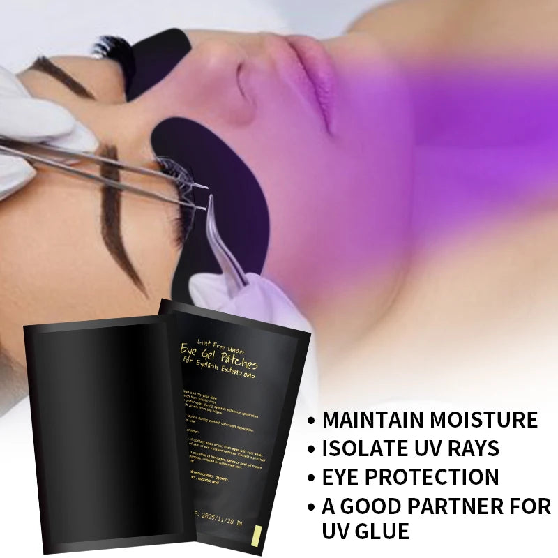 50 Paar fusselfreie Unter-Augen-Gel-Pads, feuchtigkeitsspendende Augen-Papier-Patches, Wimpernverlängerung, Augen-Spitzen-Aufkleber-Wraps, UV-Pads, Make-up-Werkzeug