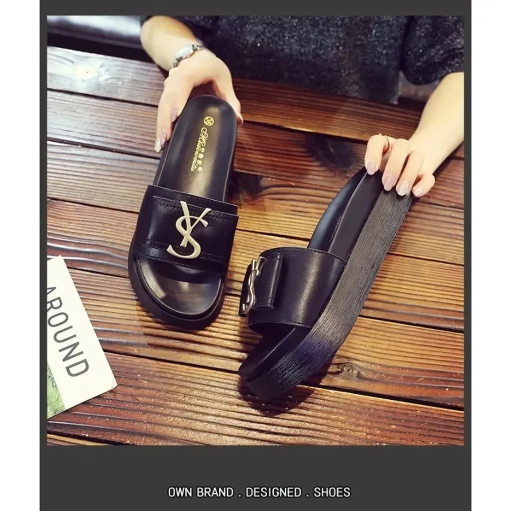 Damen Hausschuhe Sommer Neu Plateau Designer Sandalen Mode Buchstaben Damen Schuhe Lässig Outdoor Rutschfeste Hausschuhe Pantoletten Damen