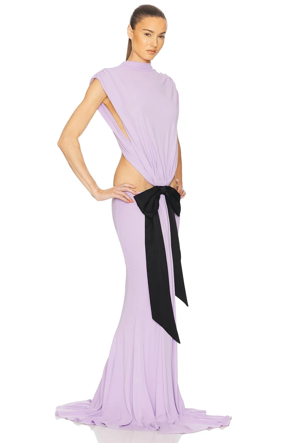 Articat Elegant Sleeveless Lace Up Maxi Dress Women Sexy Backless Hollow Out Bodycon Party Evening Dress Female Summer New 2025