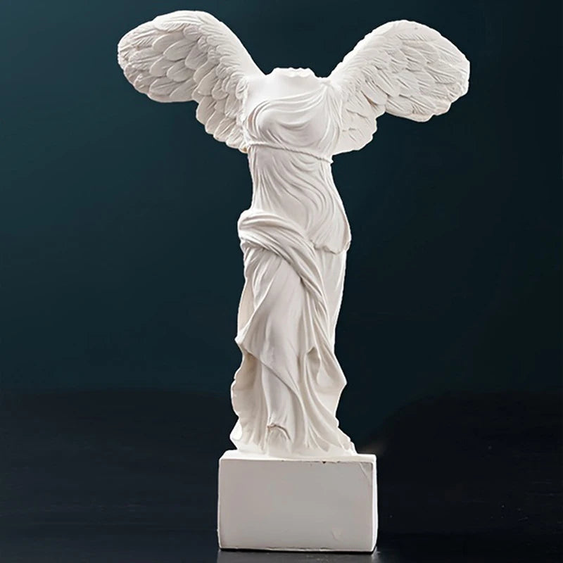1pcs Resin Greek Goddess Of Victory Character Statue Angel Wing Art Figurine Decoration Home Office Decor Sculpture Ornament