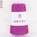 Lurex Sequined Companion Glitter Yarn Golden Wholesale 50g /Ball 1800M Sequin+ Gold Pure Silver Lurex Fabric Metallic Knit Yarn