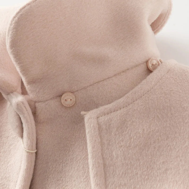 Dave Bella Children Girls Baby Cute Tops Outerwear 2024 New Autumn Winter Casual Sweet Gentle Overcoat Outdoor Warm DB4242652