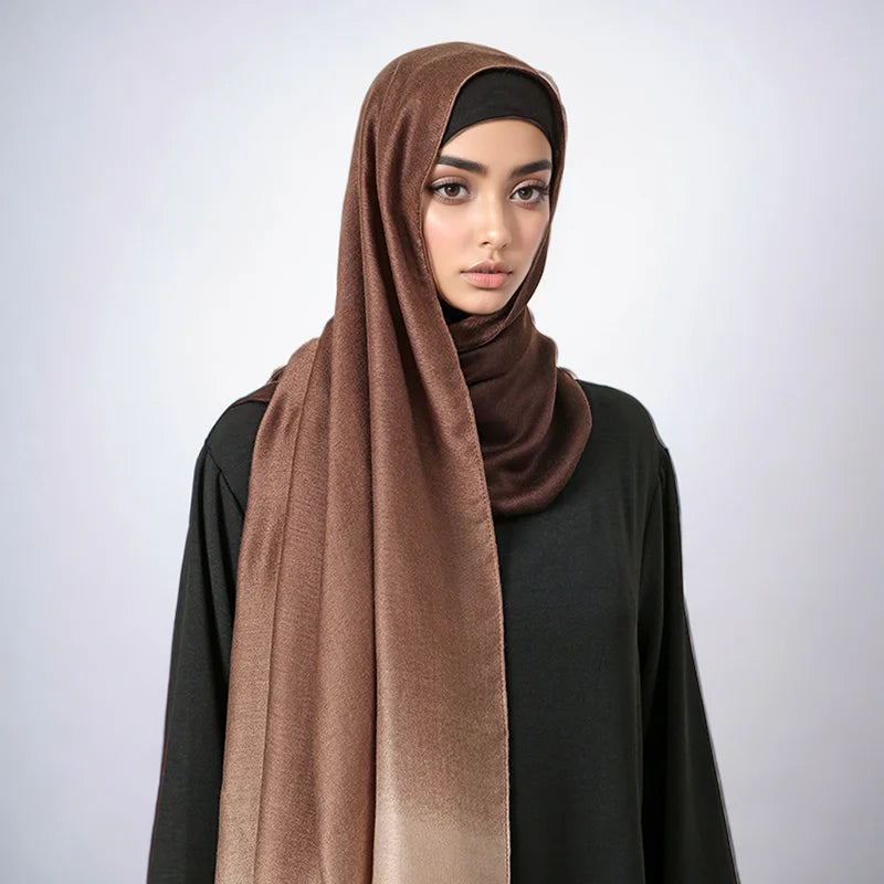 New Cotton Muslim Hijabs Scarf Tie-dyed Headscarf Wraps Long Shawls With Fringe Femme Musulman Ombre Viscose Headband Scarves