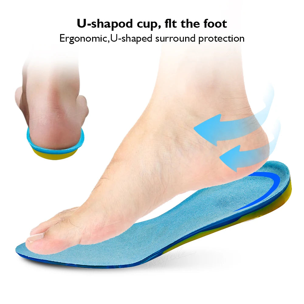 Massaging Orthopedic Insoles Foot Care For Feet Shoes Sole Shock Absorption Pad New Silicone Non-Slip Gel Soft Sport Shoe Insole