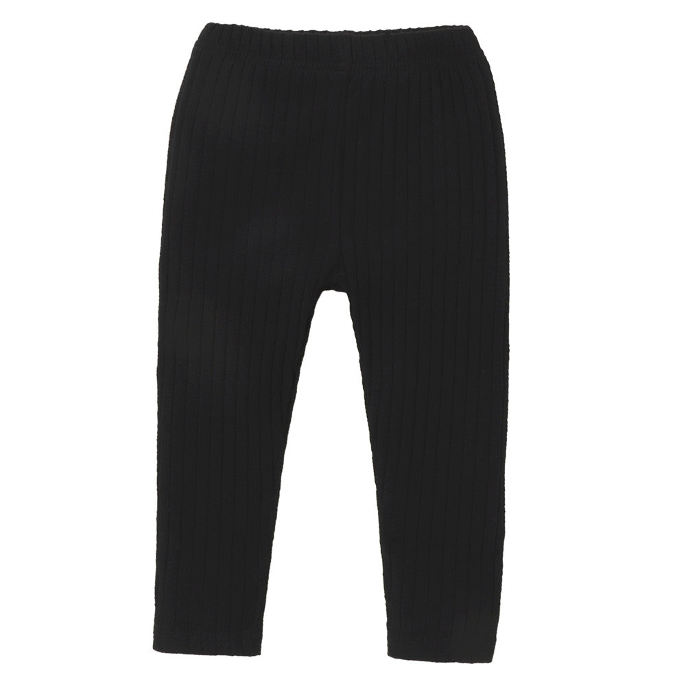 Infant Baby Girls Boys Leggings with Vertical Pattern, Elastic Waist Adjustable Solid Color Simple Spring Clothing 0-18M