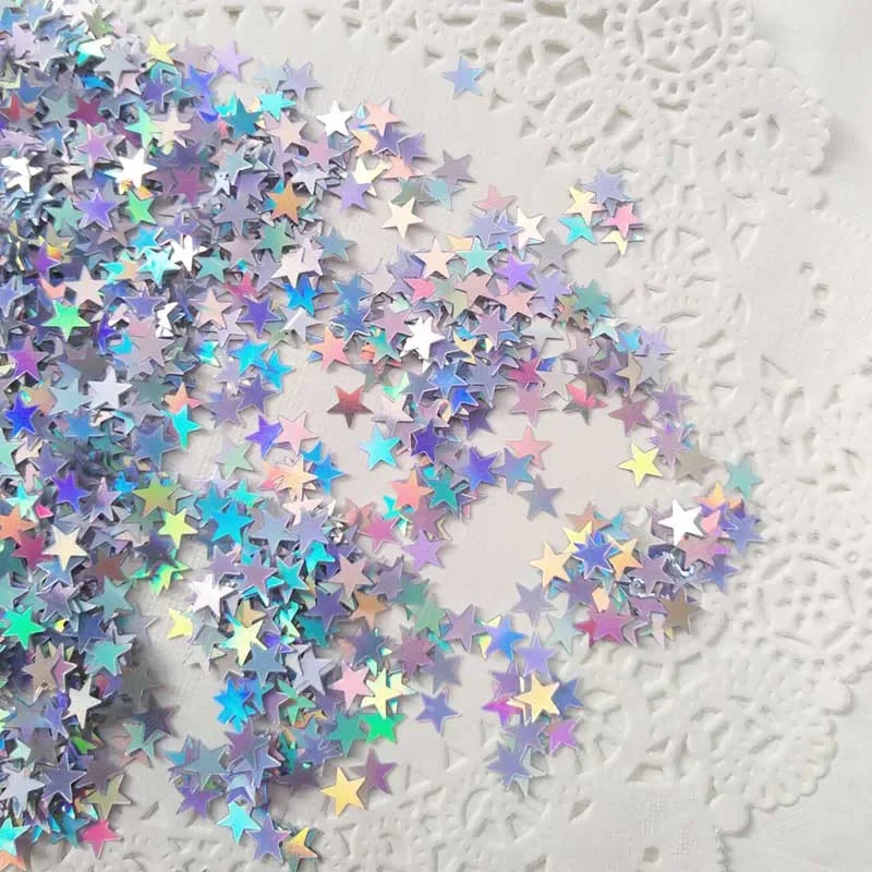 20g Stars Table Confetti Sprinkles Boy Girl Baby Shower Party Wedding Decor Glitter Pink Blue Gold Silver Metallic Stars 6MM