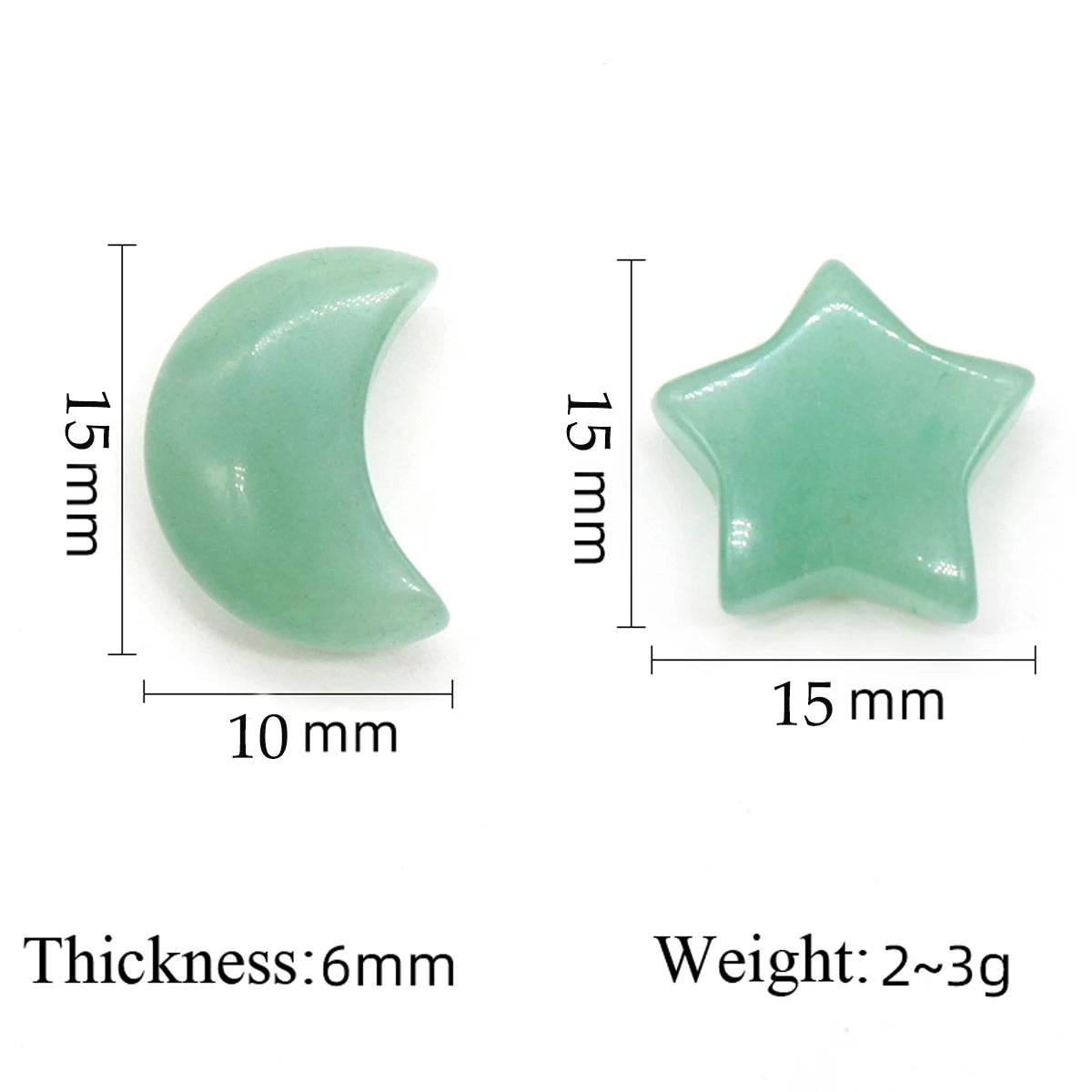 5Pcs Natural Stone Crystal Star Moon Healing Mineral Quartz Home Decoration Reiki Gem Agate Polished Stones Specimen Gift