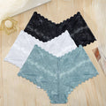 FINETOO 3PCS/Set Women Floral Lace Panties High Waist Briefs Sexy Lingerie Pantys S-XL Underpants Female Underwear Intimates