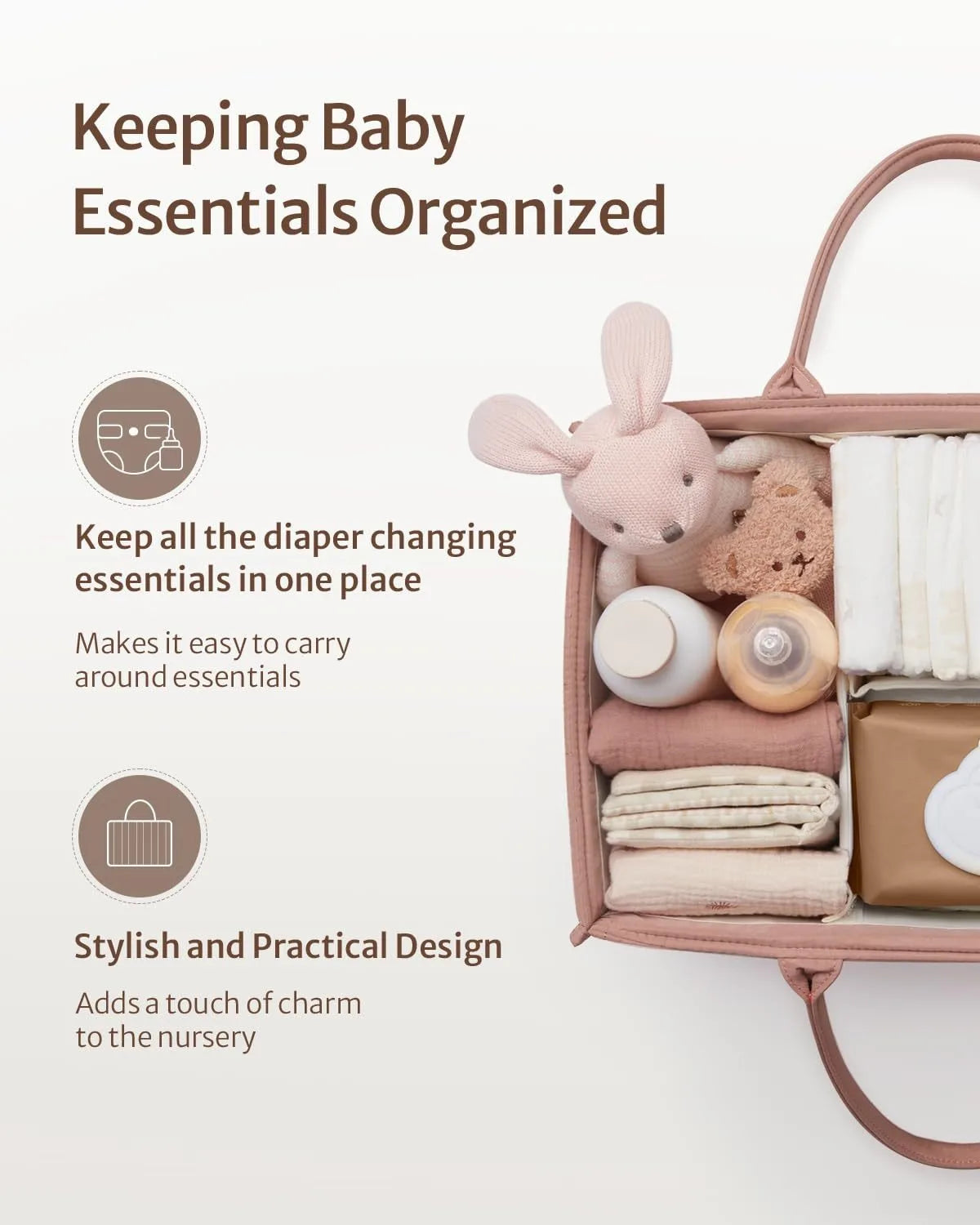 PANGDUBE Baby Diaper Bag Storage Bag for Baby Newborn Items Diaper Stackers & Caddies Diaper Organizer Nappy Bag for Baby Things