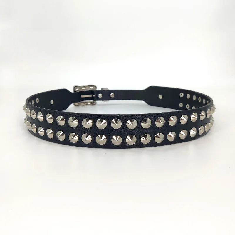 Unisex Cross Jeans Belt FeMale Gothic Accessory Punk Y2k Designer Belts For Women Hip hop Plus Size Rivet Black Men's Belt male