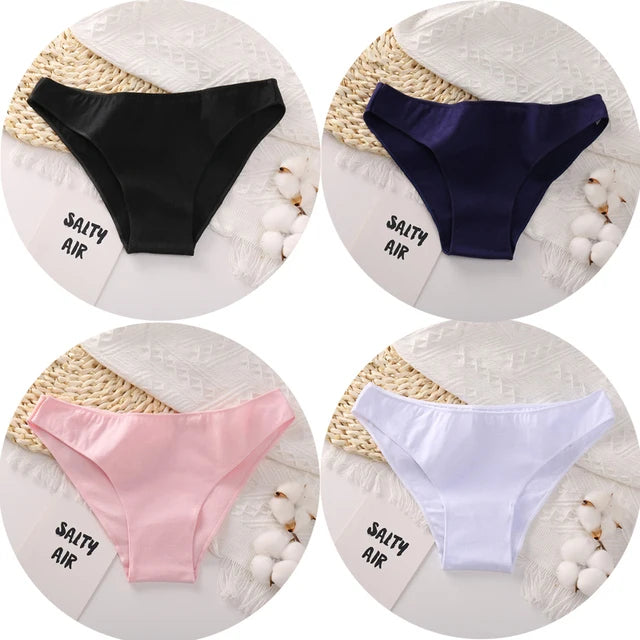 3PCS/Set Cotton Underwear Women M-2XL Comfortable Panties Ladies Plus Size Underpants Solid Color Briefs Female Lingerie