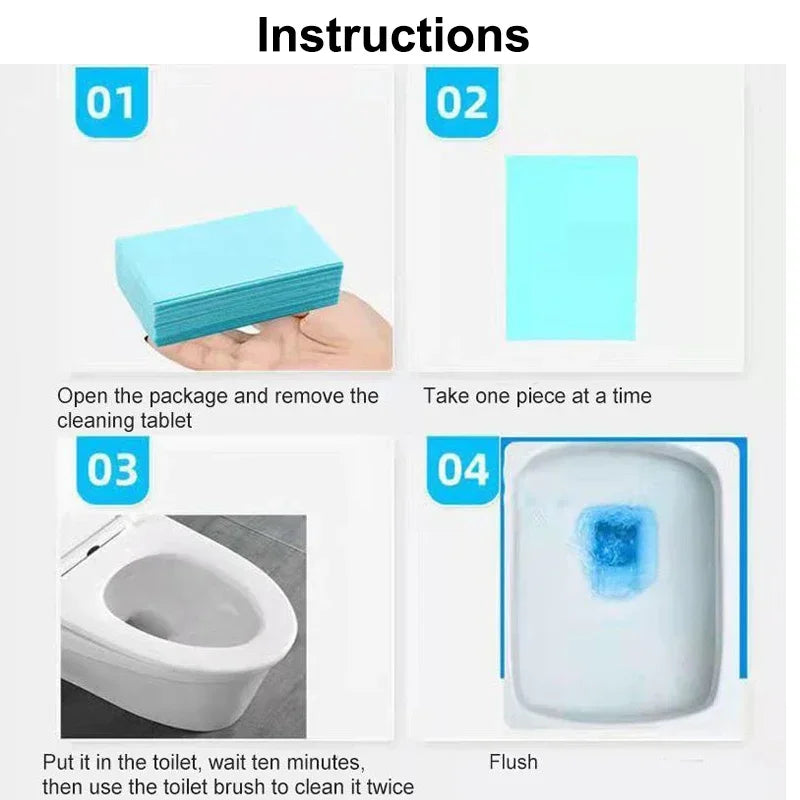 30Pcs/pack Floor Tile Cleaner Tablets Strong Decontamination Mopping Floor Soap Papers for Household Bathroom Cleaning Supplies