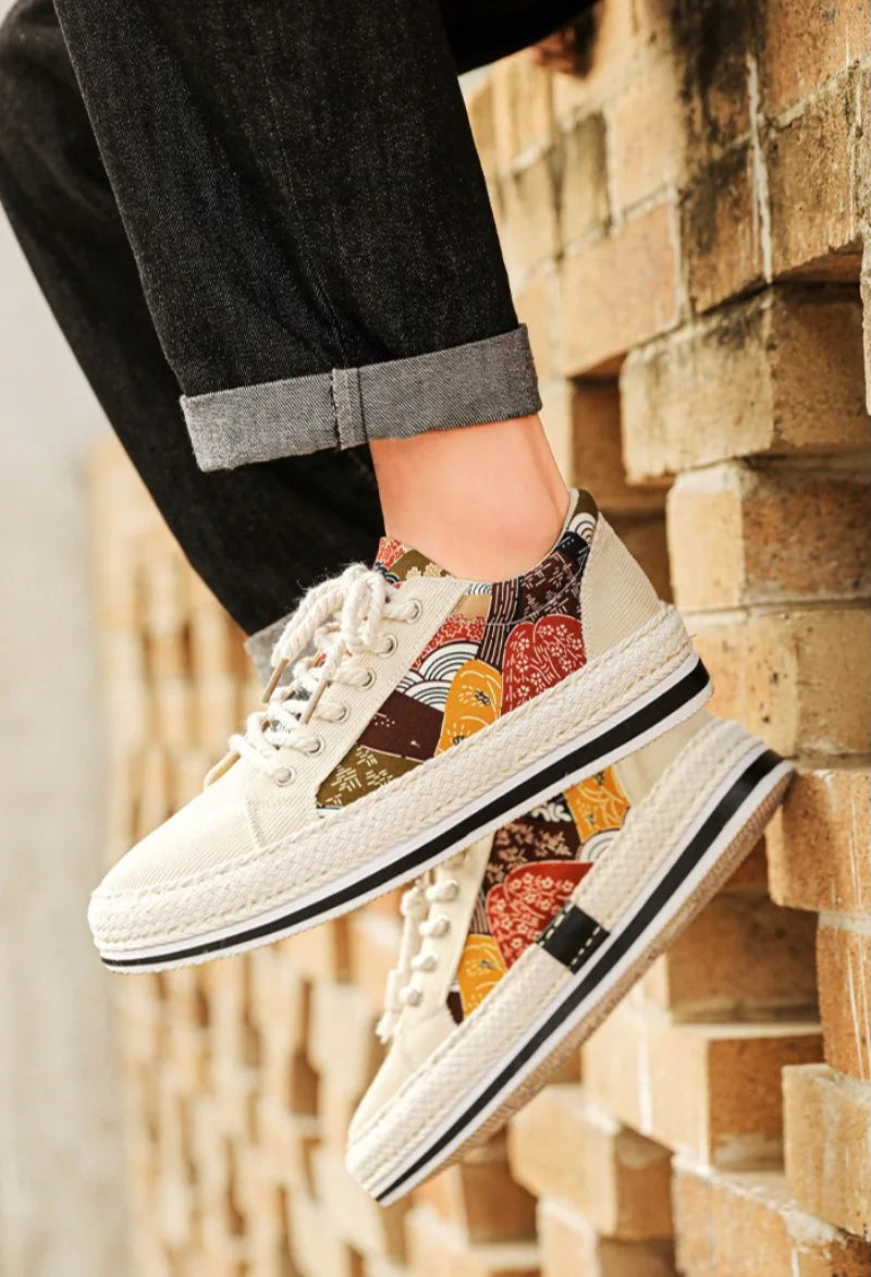 Trend Low-Top Canvas Shoes Mens Summer Fashion Trend Platform Sneakers Comfortable Breathable Casual Shoes Zapatos para hombres