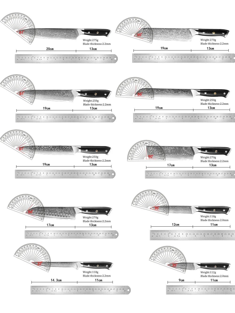 XITUO Professional Damascus steel kitchen knife 67-layer high carbon stainless steel ultra-sharp multi-functional cooking knife