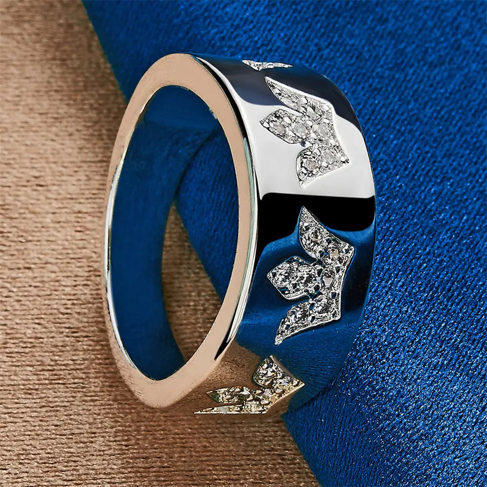1 Stück 925er Sterlingsilber 7-10 Luxus-Kronen-Zirkonring, modisches Damen-Geschenkaccessoire Schmuck