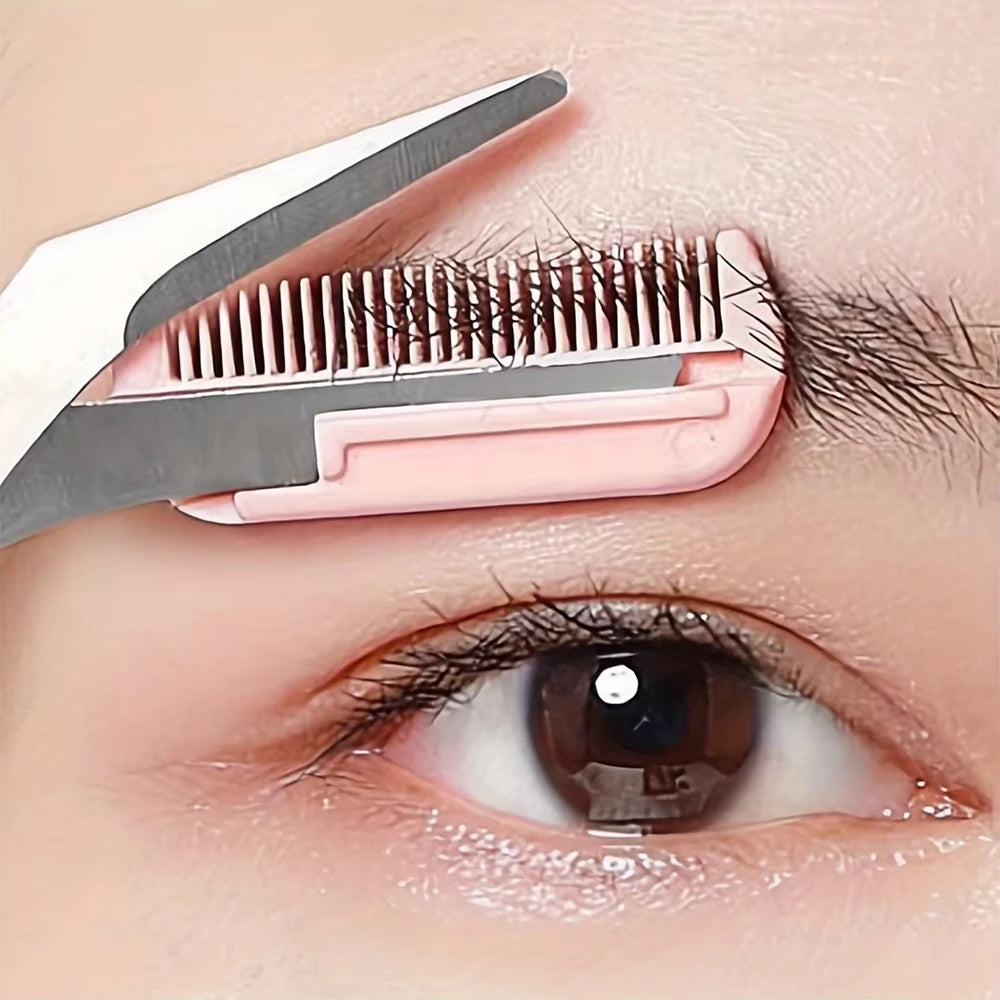 Eyebrow Trimmer Scissor Beauty Products for Women Eyebrow Scissors with Comb Stainless Steel Makeup Tools Beauty Scissors