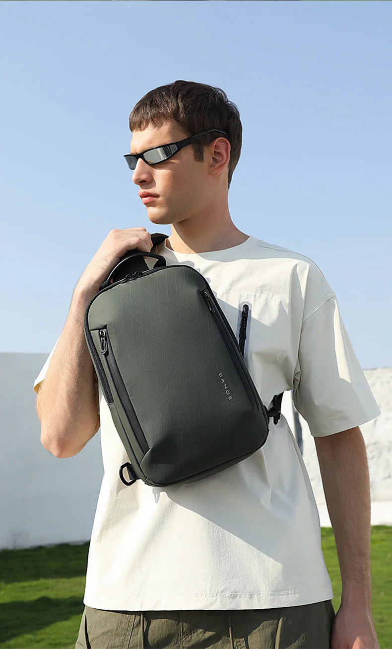 BANGE Lightweight Chest Bag Men Satchel Shoulder Bag Waterproof Sling Bag Oxford Cloth Small Casual Bag Crossbody Bag for Men