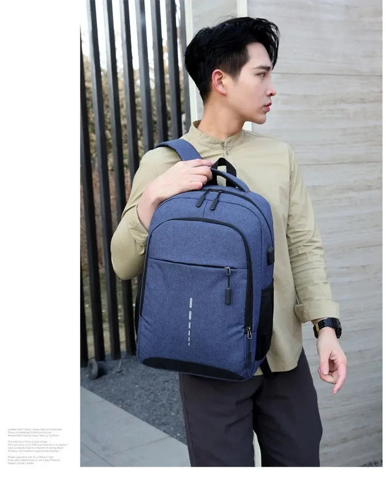 Classic Men Waterproof Backpack USB Charging Casual Travel Backpack Men Large Capacity Travel Laptop Backpack School Bag bolsas