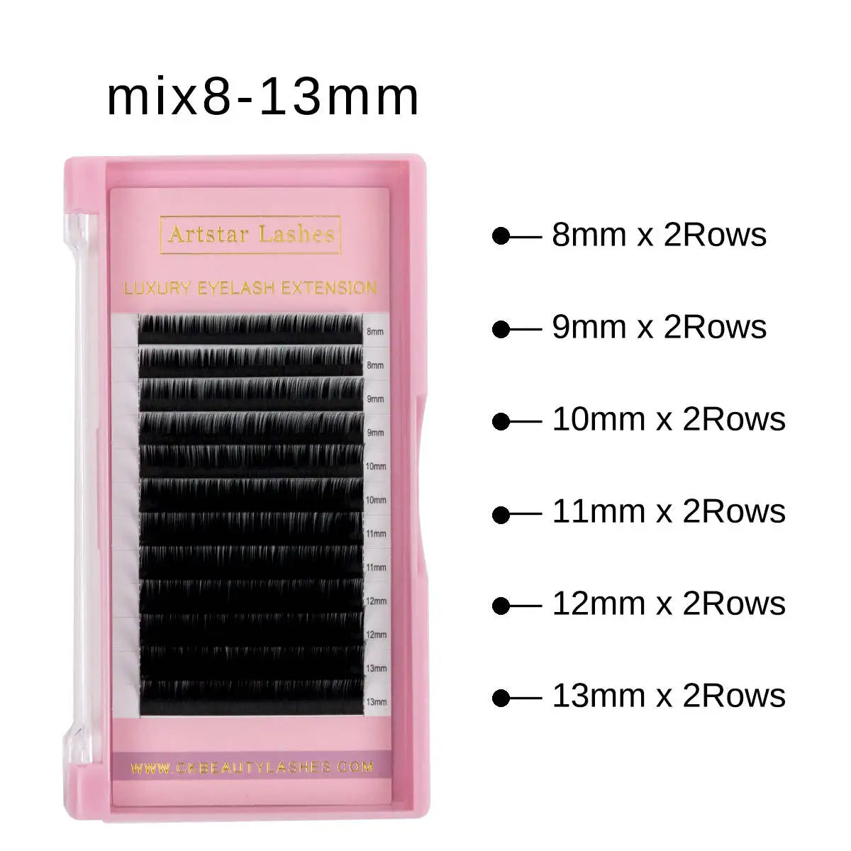 ARTSTAR Natural Silk Lashes J B C D CC Curl 6-15mm Length Volume Eyelash Extensions Matte Black Individual Eyelashes  for Makeup