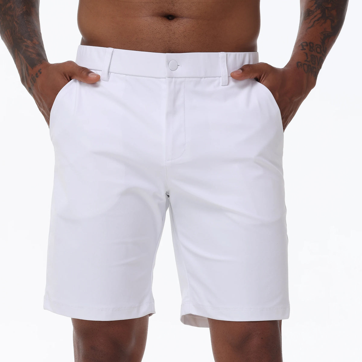 Men's Cargo Trendy Shorts Casual Elegant Golf Pants, Suit Shorts Work Dress Shorts with Concealed-Type Zipper Side Pockets