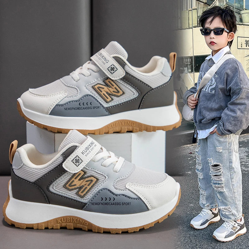 Children's Sneakers Kids Fashion Design White Non-slip Casual Shoes Boys Girls Hook Breathable Sneakers Toddler Outdoor Shoes