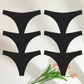 6PCS Cotton G-String Sexy Women Panties V-Waist Underwear Female Lingerie Seamless Thong For Woman Solid Color Intimate Pantys