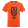 New Men Tshirt Stylish Owl Pattern Printing Casual Short Sleeves Round Collar Brand men's Sport T-shirt Hip Hop Male Tops Tee