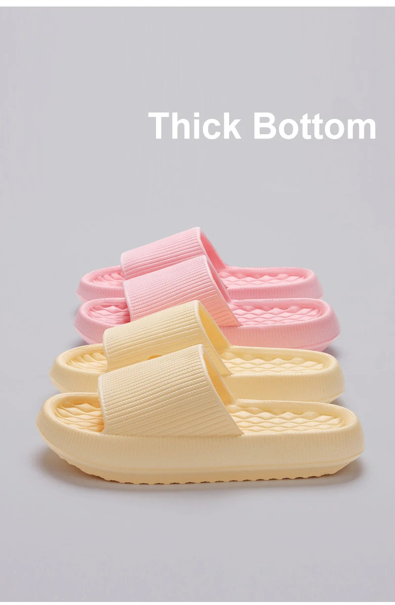 Thick Bottom Cloud Slippers Women Summer 2024 Lightweight Soft Sole Platform Sandals Woman Casual Non-slip Beach Shoes Slides